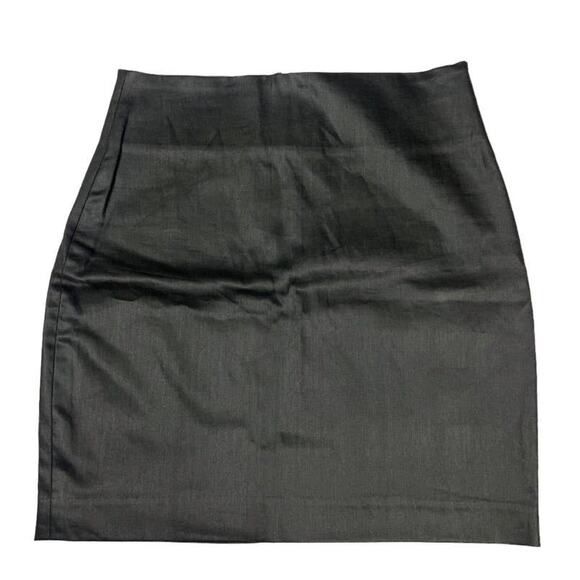 The‎ Kooples Pencil Skirt Solid Black Back Zip Mini Women's 40 Coated Fabric - Picture 11 of 12